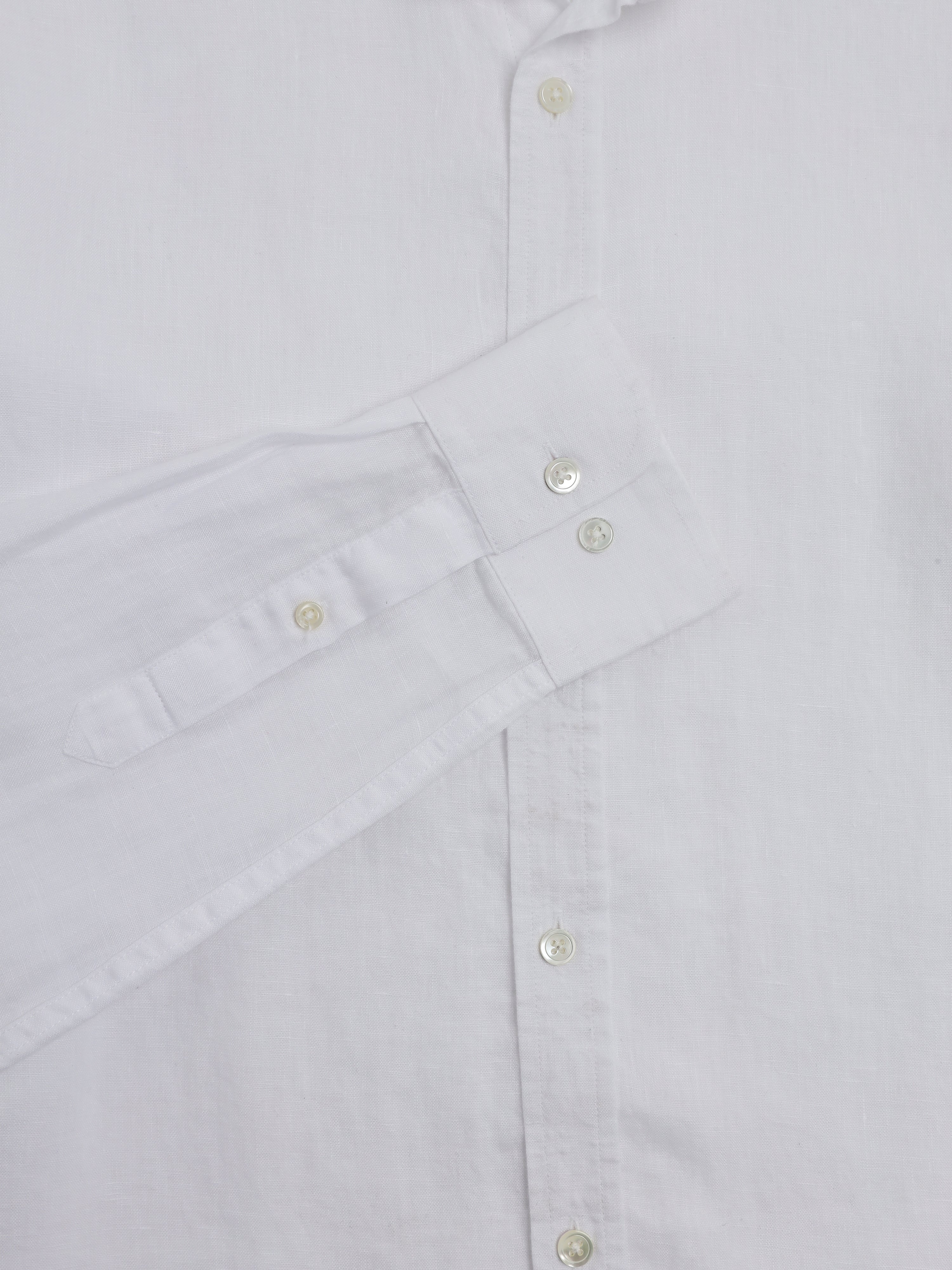 White/ ಬಿಳಿ Linen Shirt