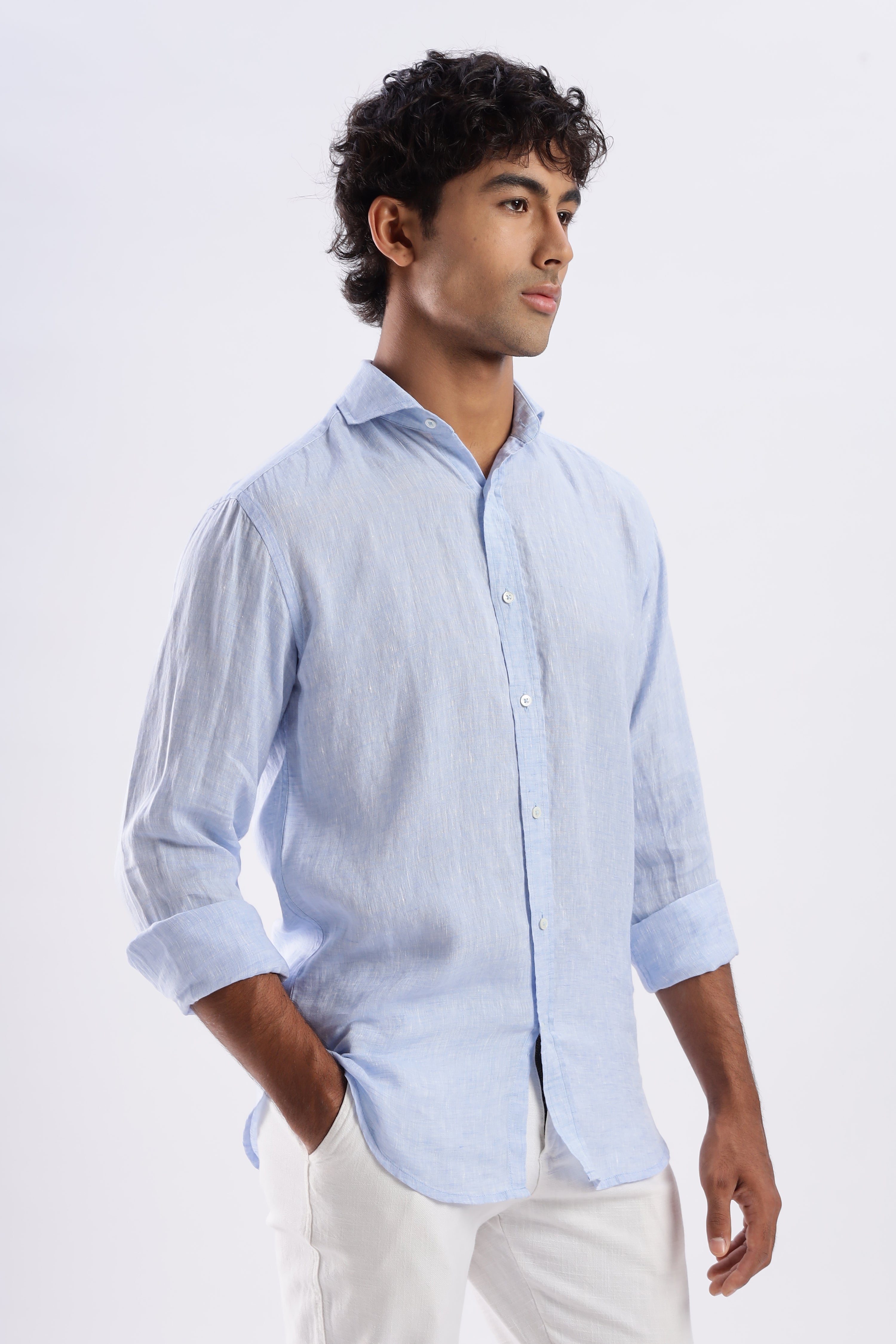 Blue/ ನೀಲಿ Linen Shirt