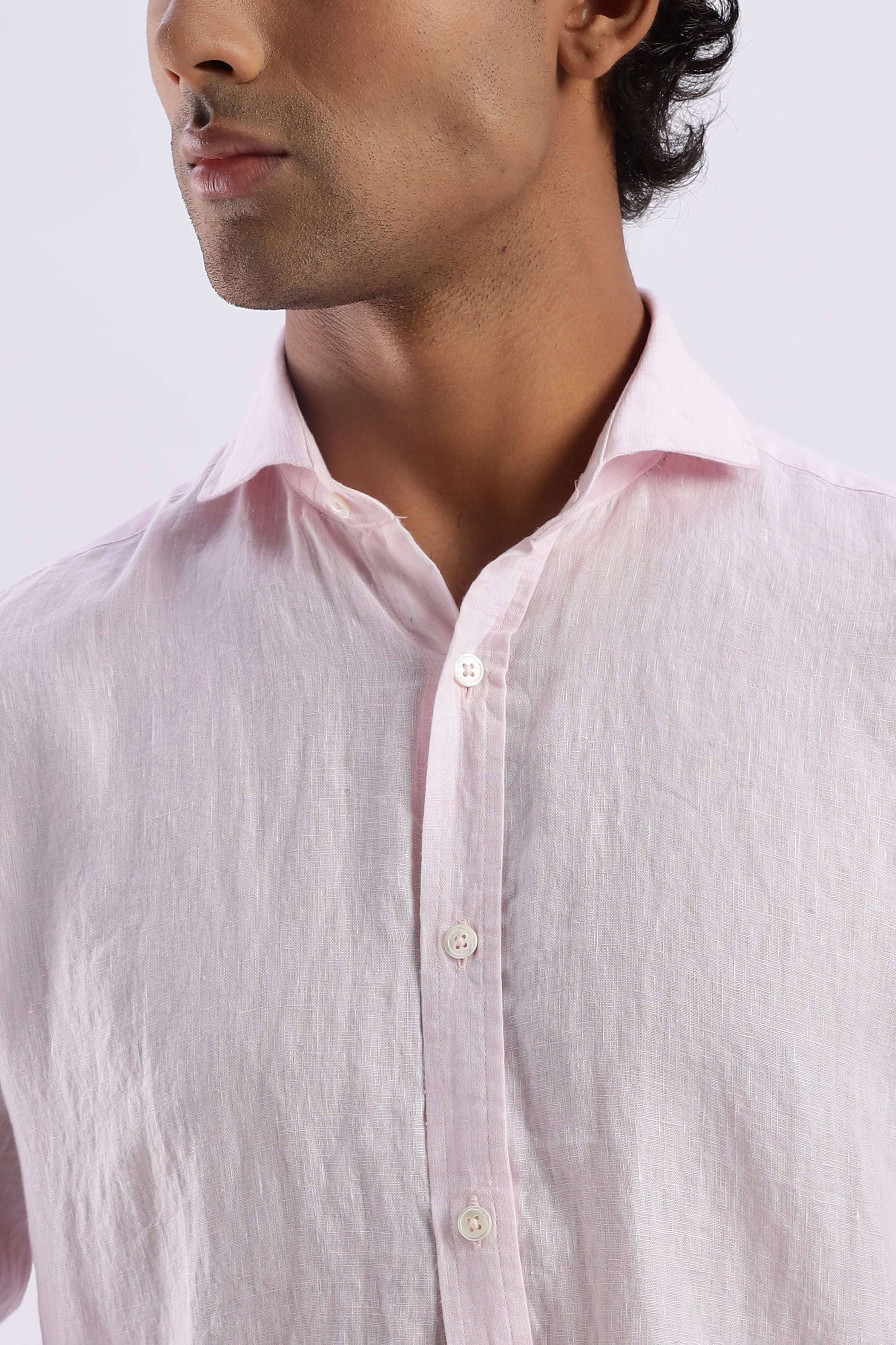 Pink/ ಗುಲಾಬಿ Linen Shirt